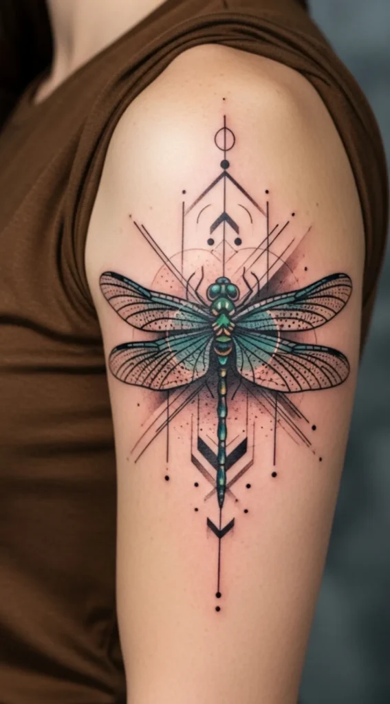 Dragonfly with Mixed Media Style Elements