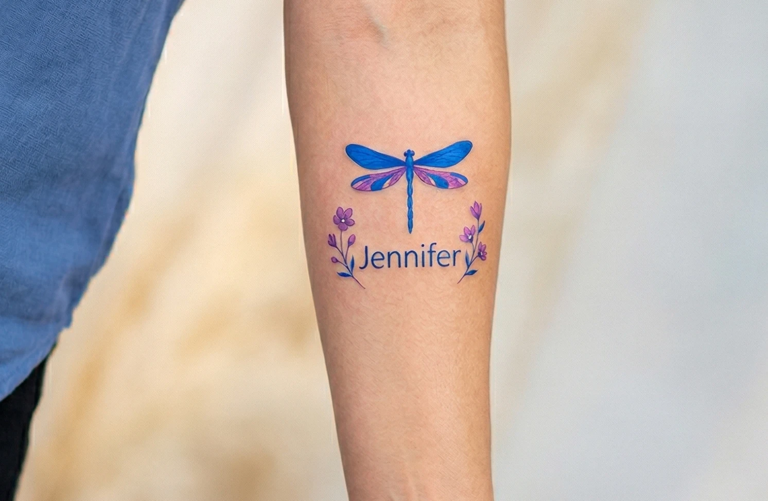Dragonfly with Name Tattoo Ideas