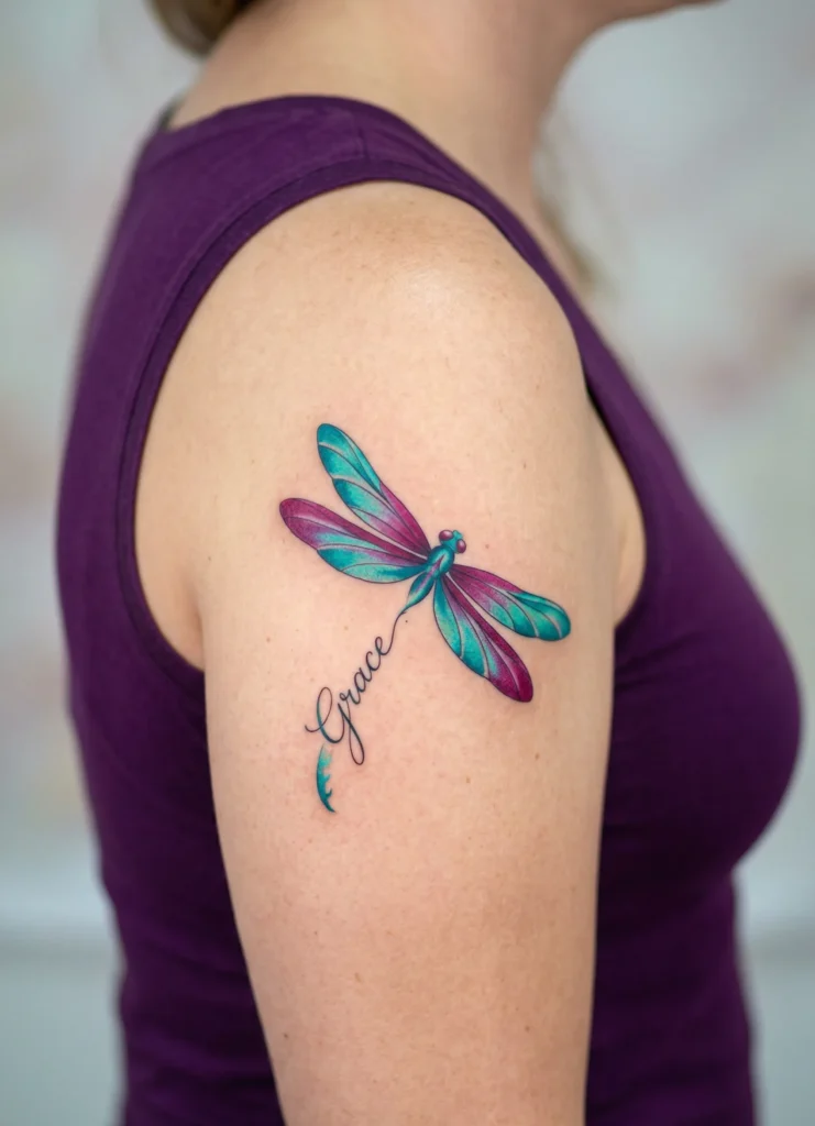 Dragonfly with Name or Script Element