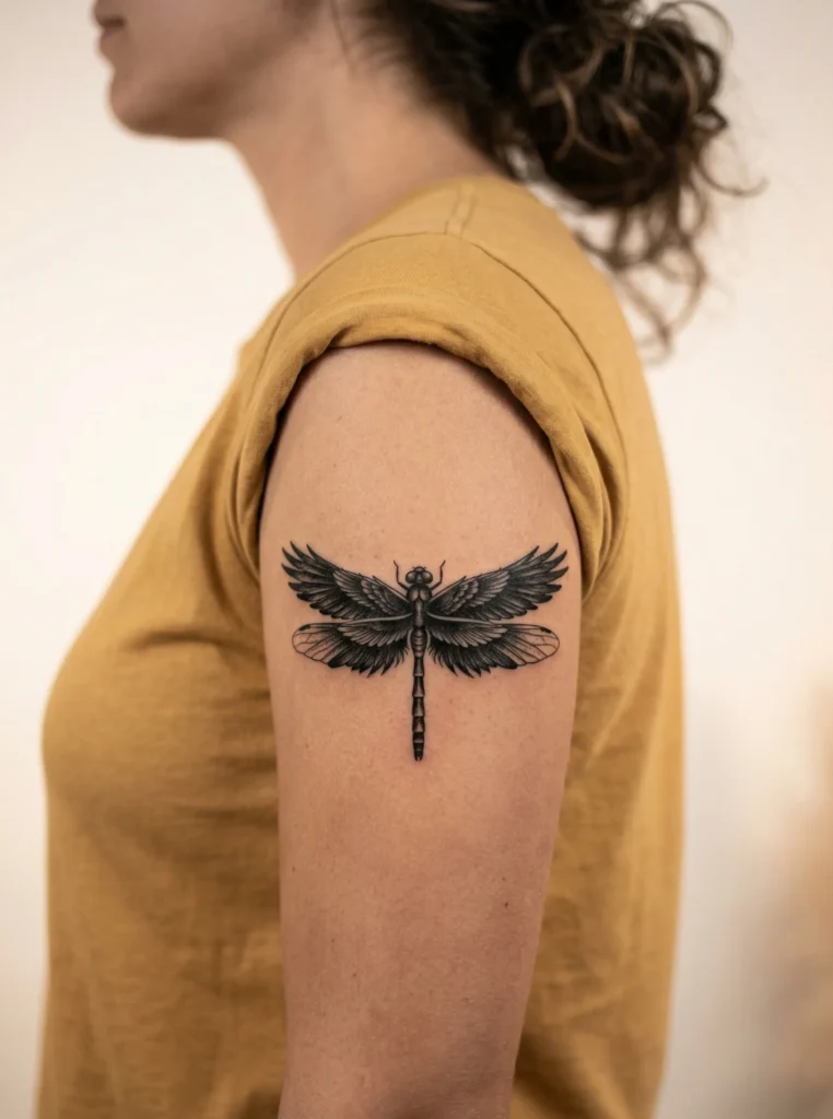 Dragonfly with Raven Inspired Elements