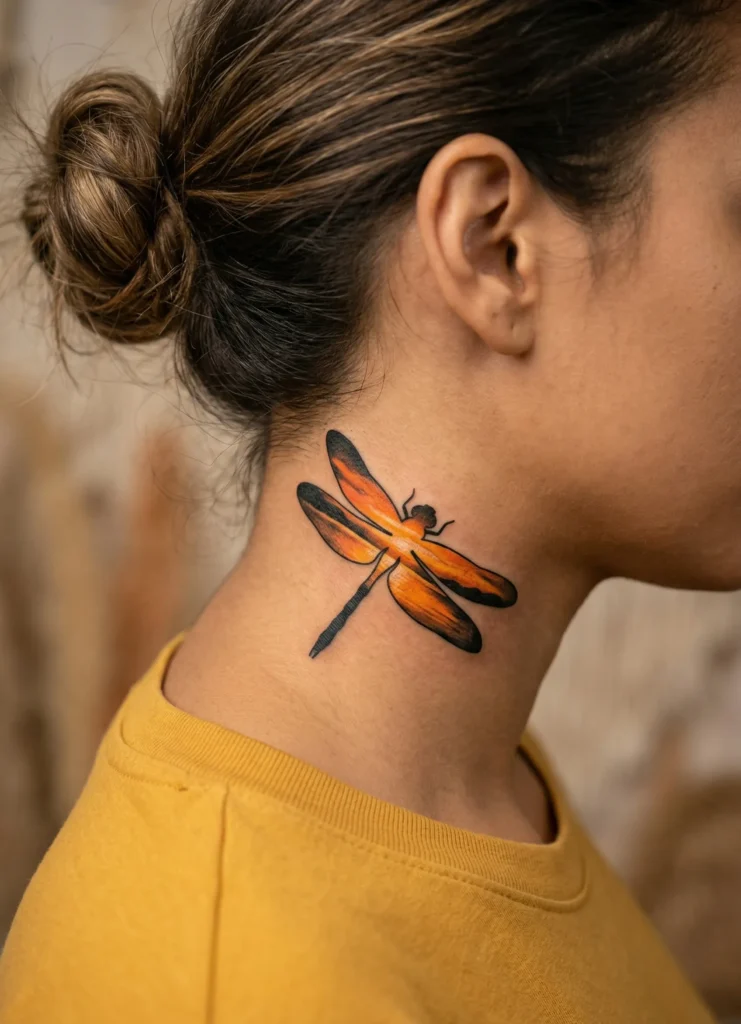 Dragonfly with Shadow Silhouette Design