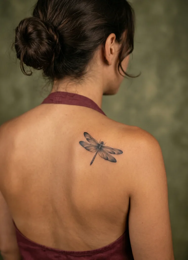 Dragonfly with Shadowed Wing Textures