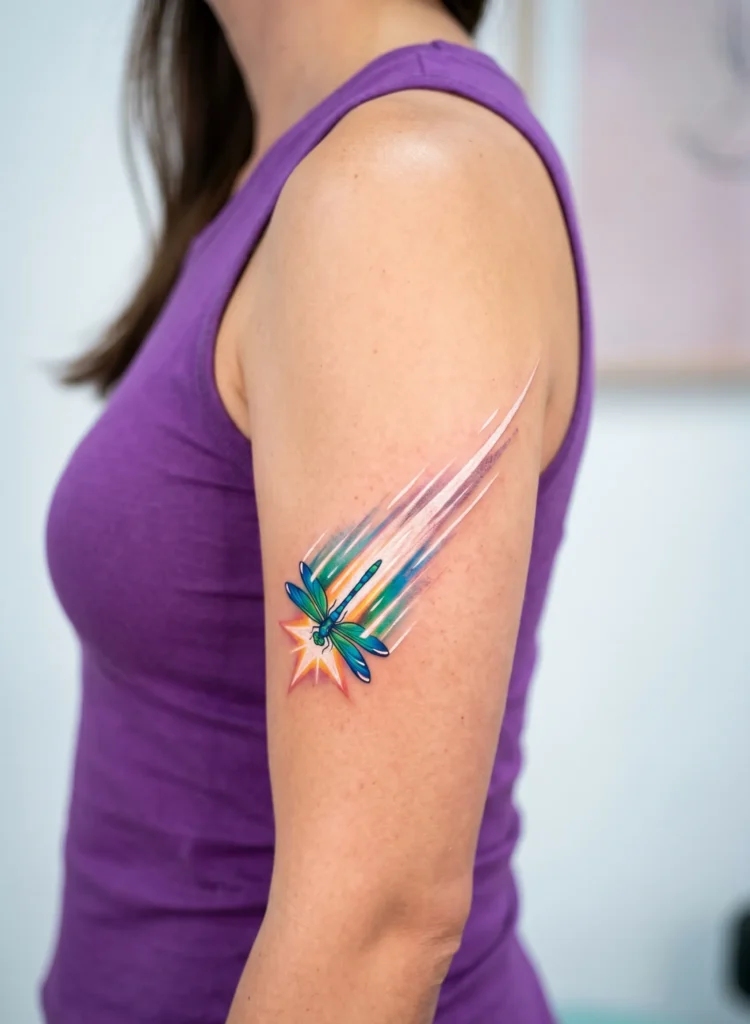 Dragonfly with Shooting Star Effect