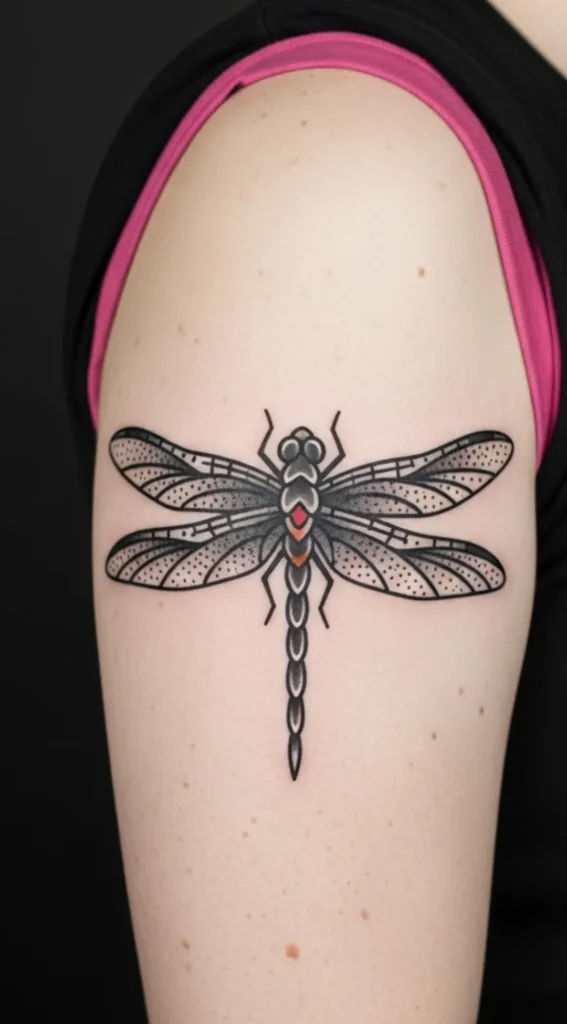 Dragonfly with Simple Dot Shading