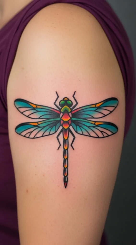 Dragonfly with Simplified Geometric Wings