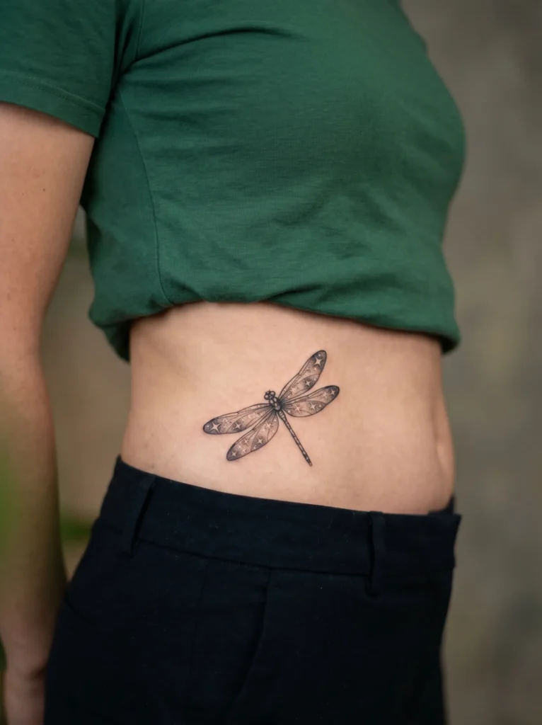 Dragonfly with Sparkling Star Wings