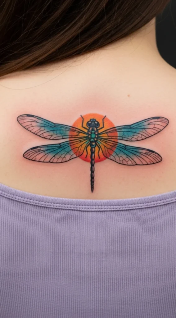 Dragonfly with Sun Behind Wings