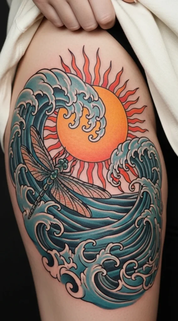 Dragonfly with Sun and Wave Combo