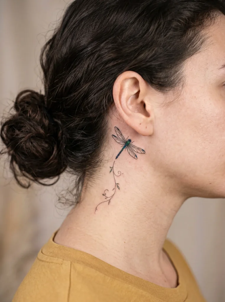 Dragonfly with Thin Vine Detail