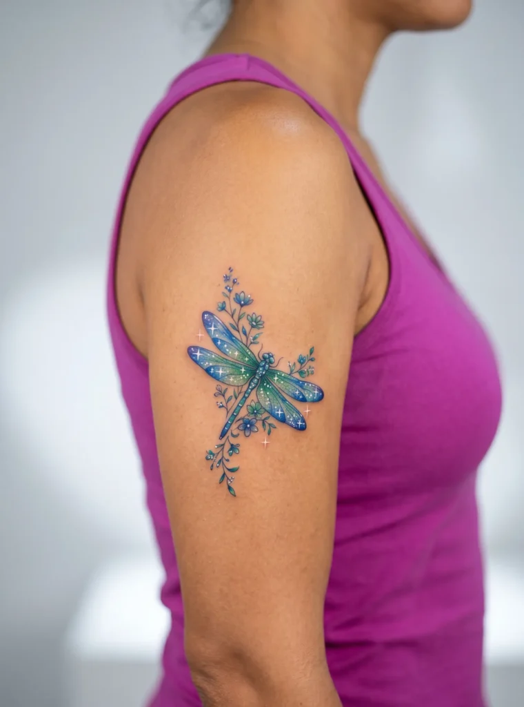 Dragonfly with Tiny Sparkle Details