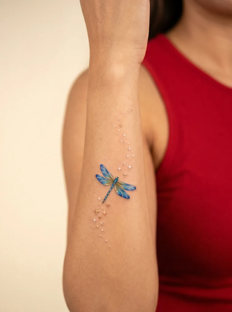 Dragonfly with Tiny Star Trail