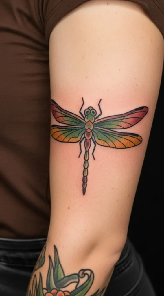Dragonfly with Vintage Ink Color Palette