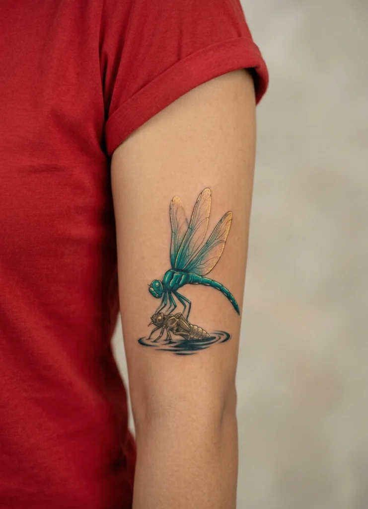 Emerging Dragonfly Tattoo