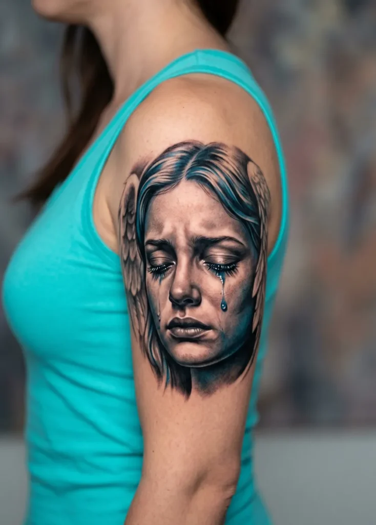 Emotional Angel Face Close-Up