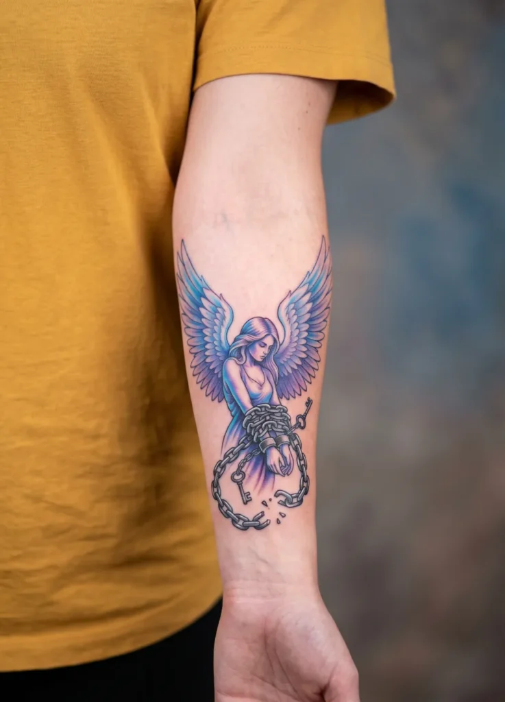 Fallen Angel with Chained Wrists