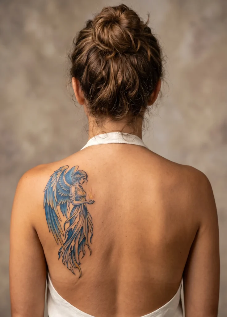 Feminine Fallen Angel Tattoo