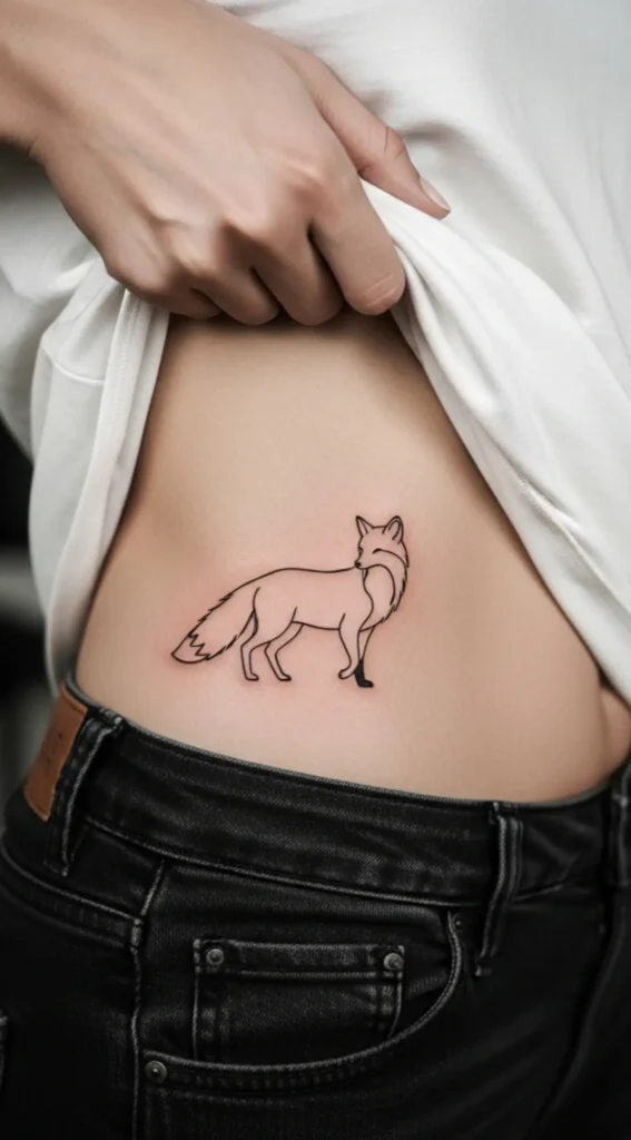 Fine Line Animal Silhouette on Hip