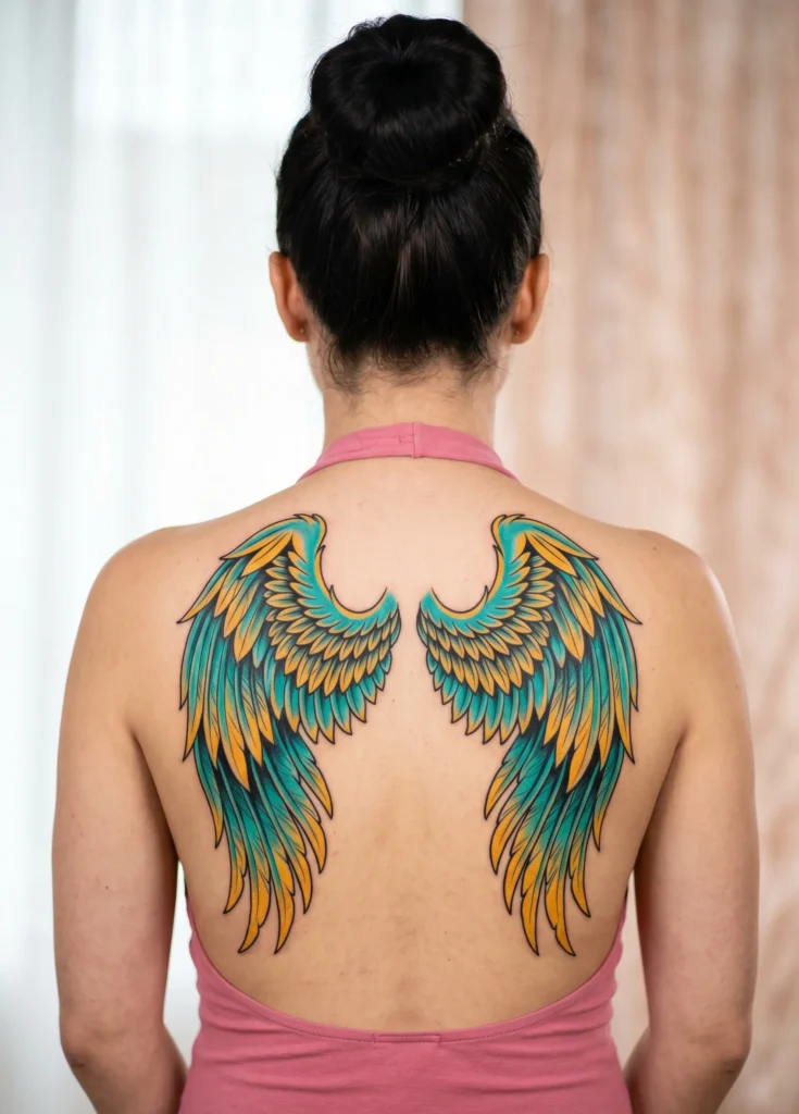 Full Back Angel Wings Bold Spread