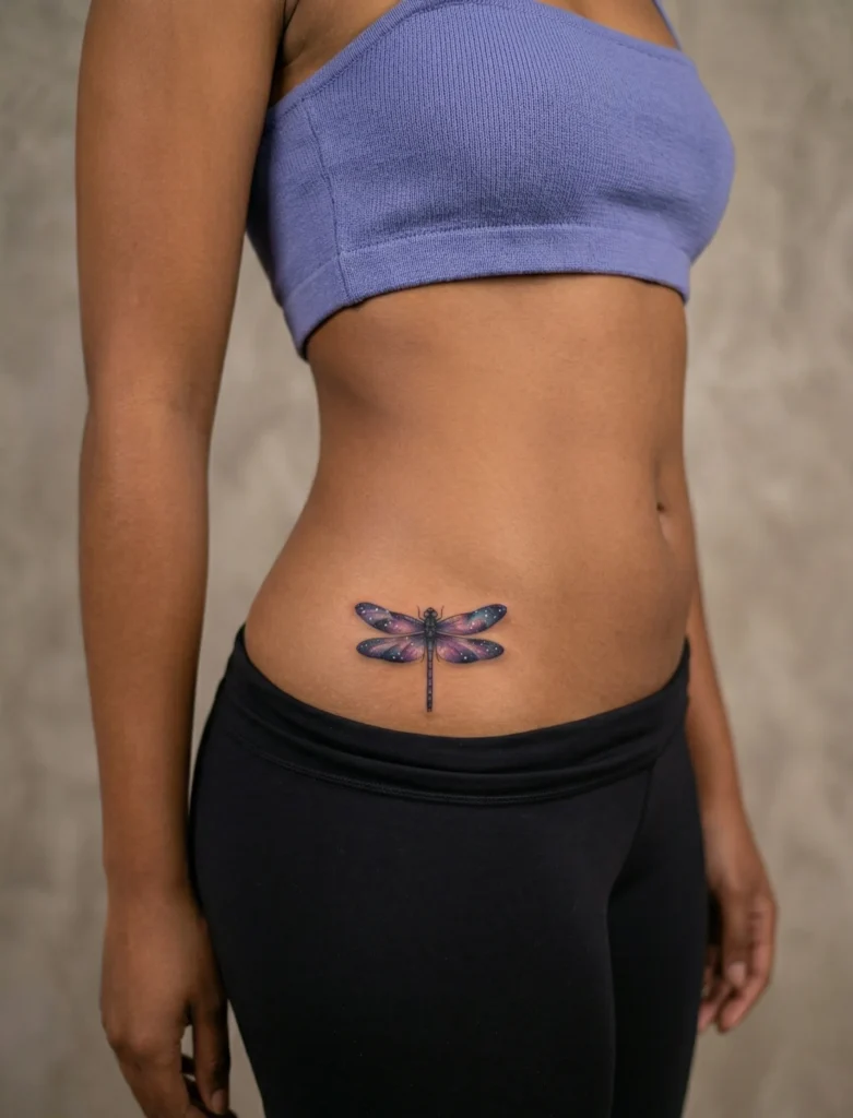 Galaxy Inspired Dragonfly with Cosmic Colors