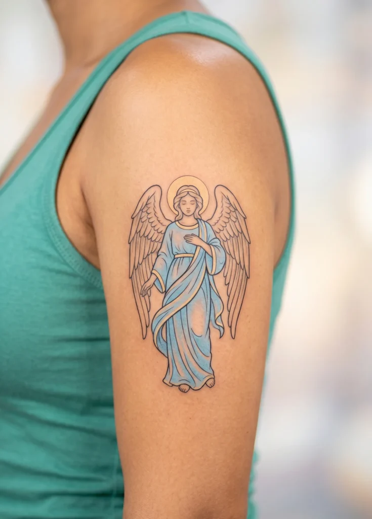 Gentle Guardian Angel Tattoo