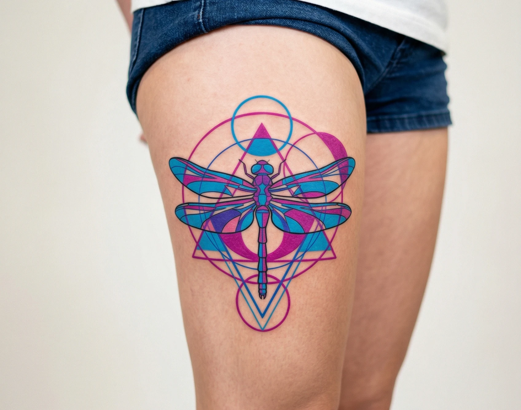 Geometric Dragonfly Tattoo Designs