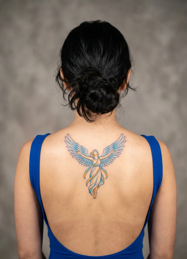 Graceful Flying Angel Tattoo