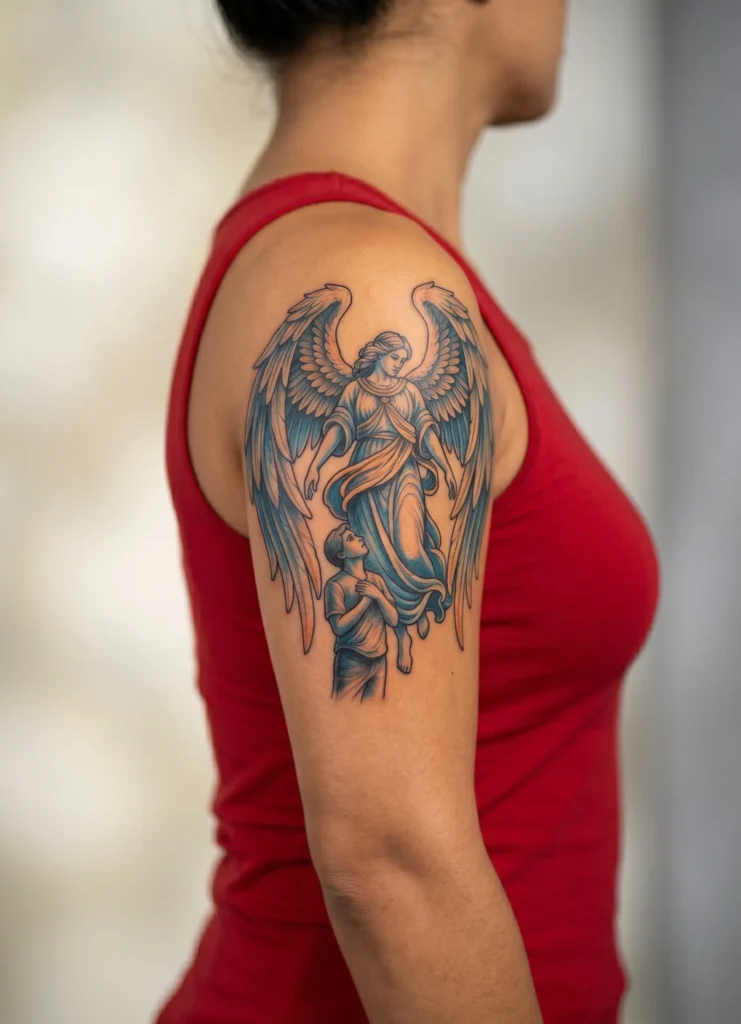 Guardian Angel Watching Over Figure