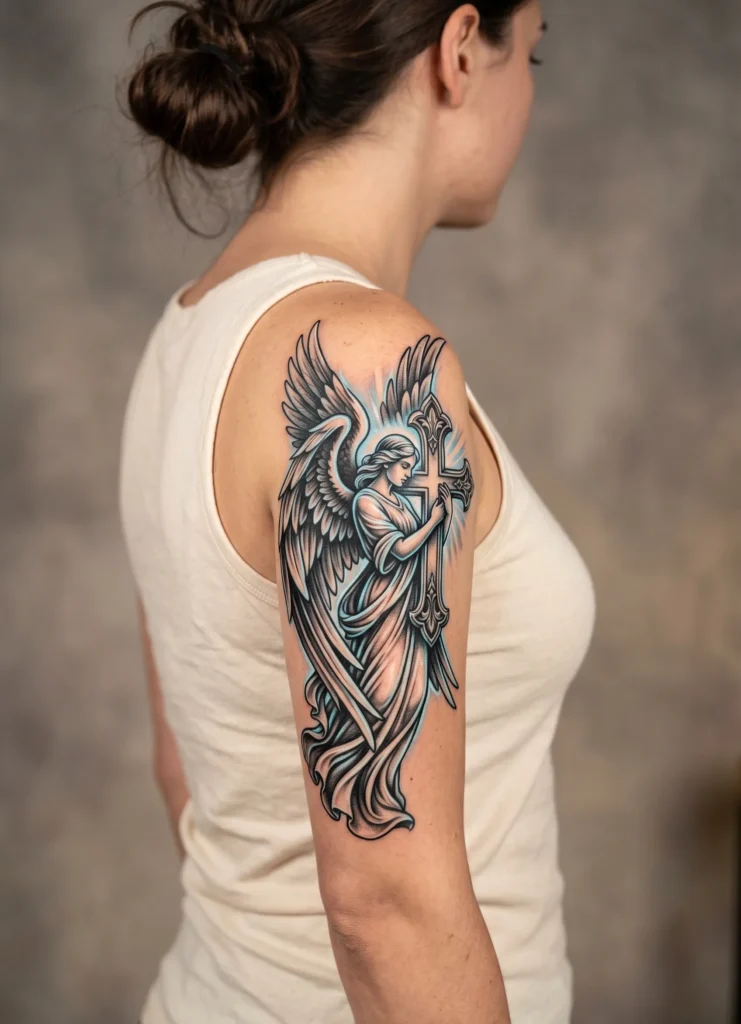 Guardian Angel with Cross