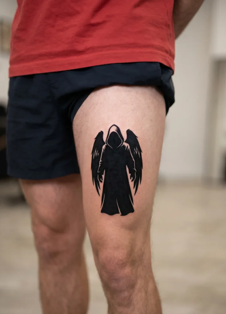 Hooded Dark Angel Silhouette