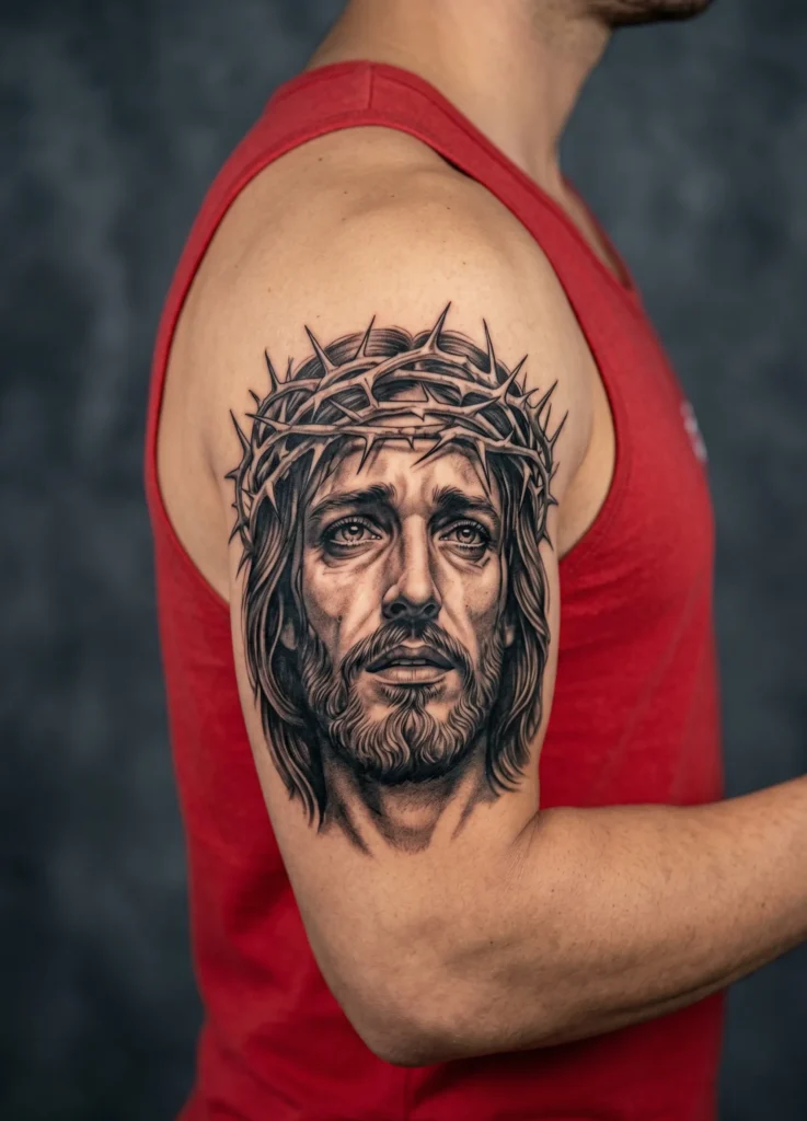 Jesus Face with Crown of Thorns
