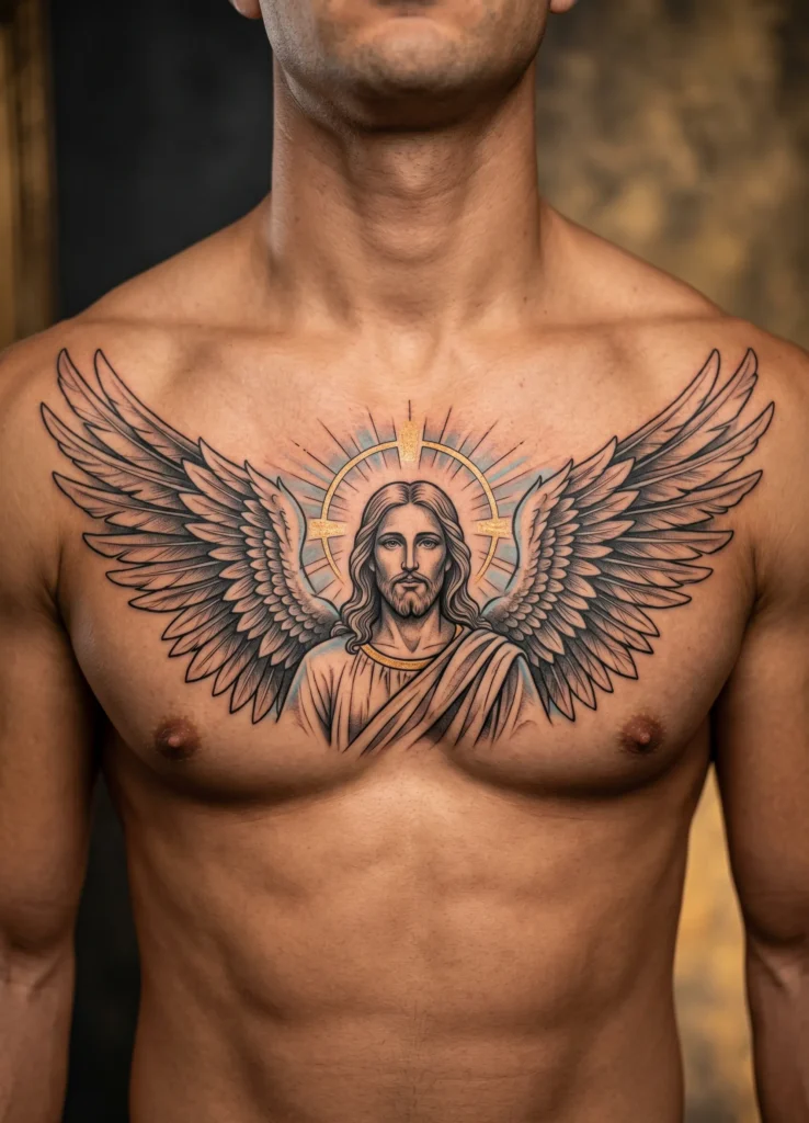 Jesus with Angel Wings Symbolic