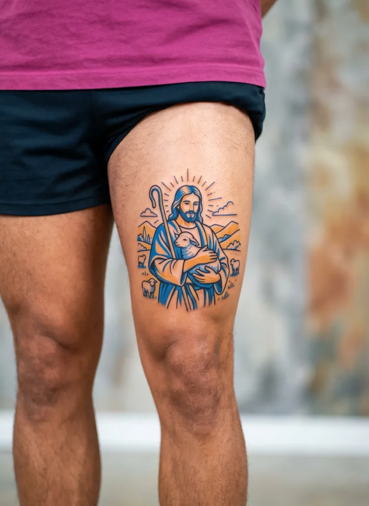 Jesus with Lamb (Shepherd Symbol)