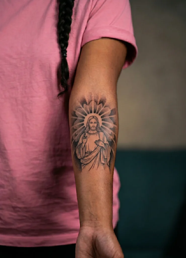  Jesus with Light Aura Outline