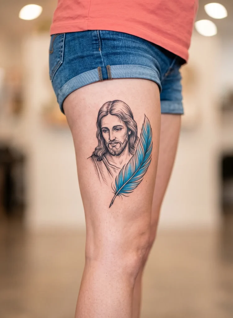 Jesus with Light Feather Touch