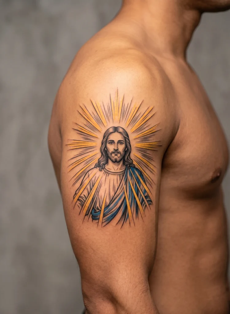 Jesus with Radiant Light Rays