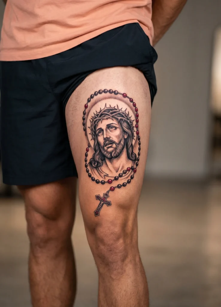 Jesus with Rosary Beads