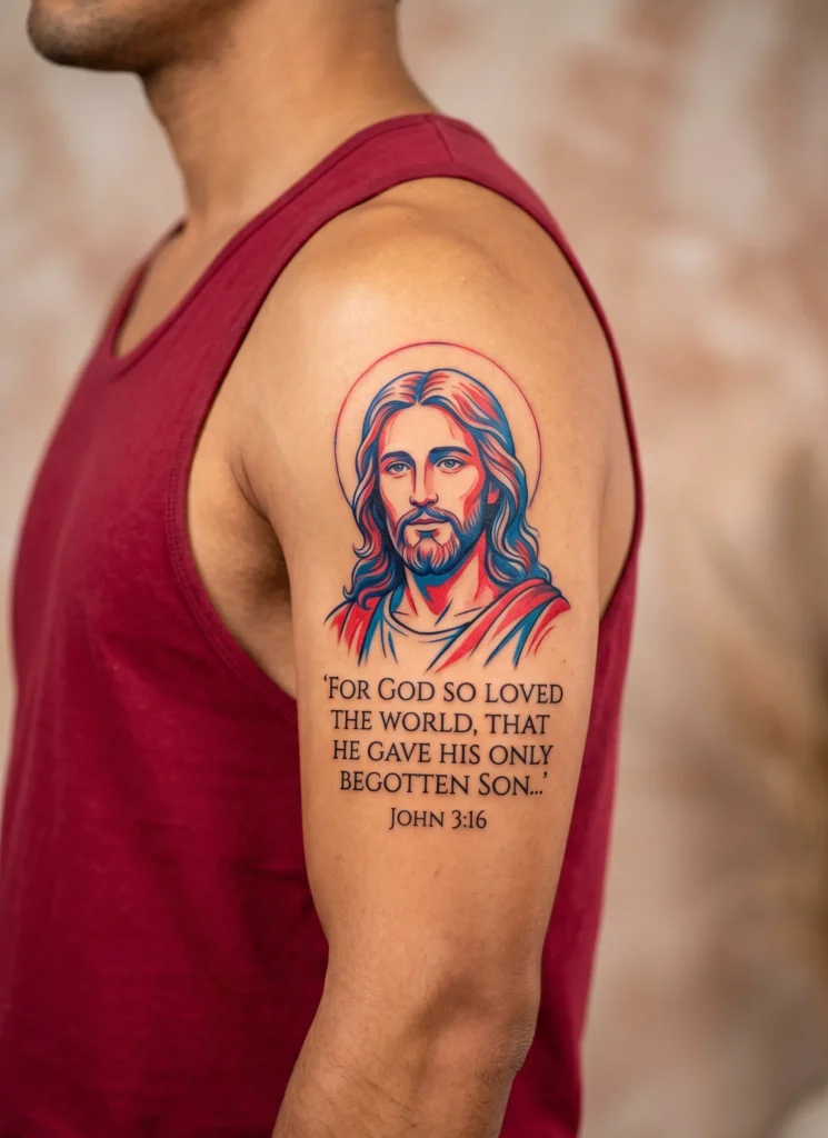 Jesus with Sacred Scripture Verse