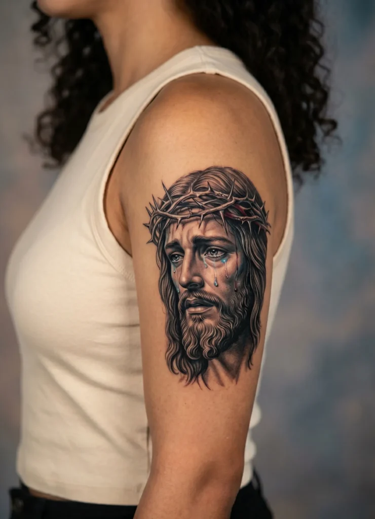 Jesus with Tearful Expression