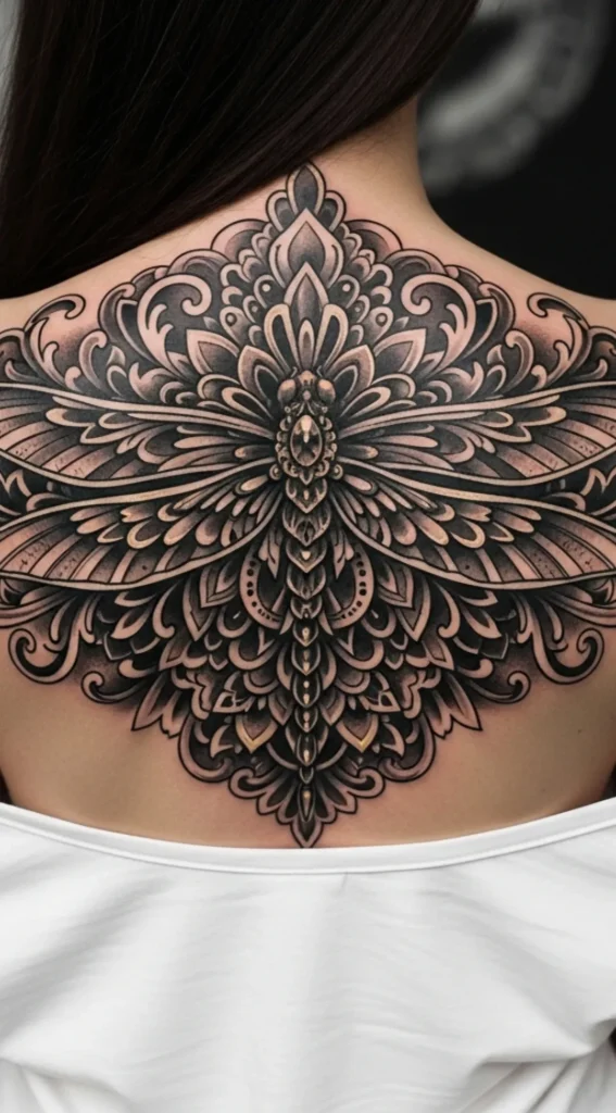 Mandala Dragonfly with Ornamental Style