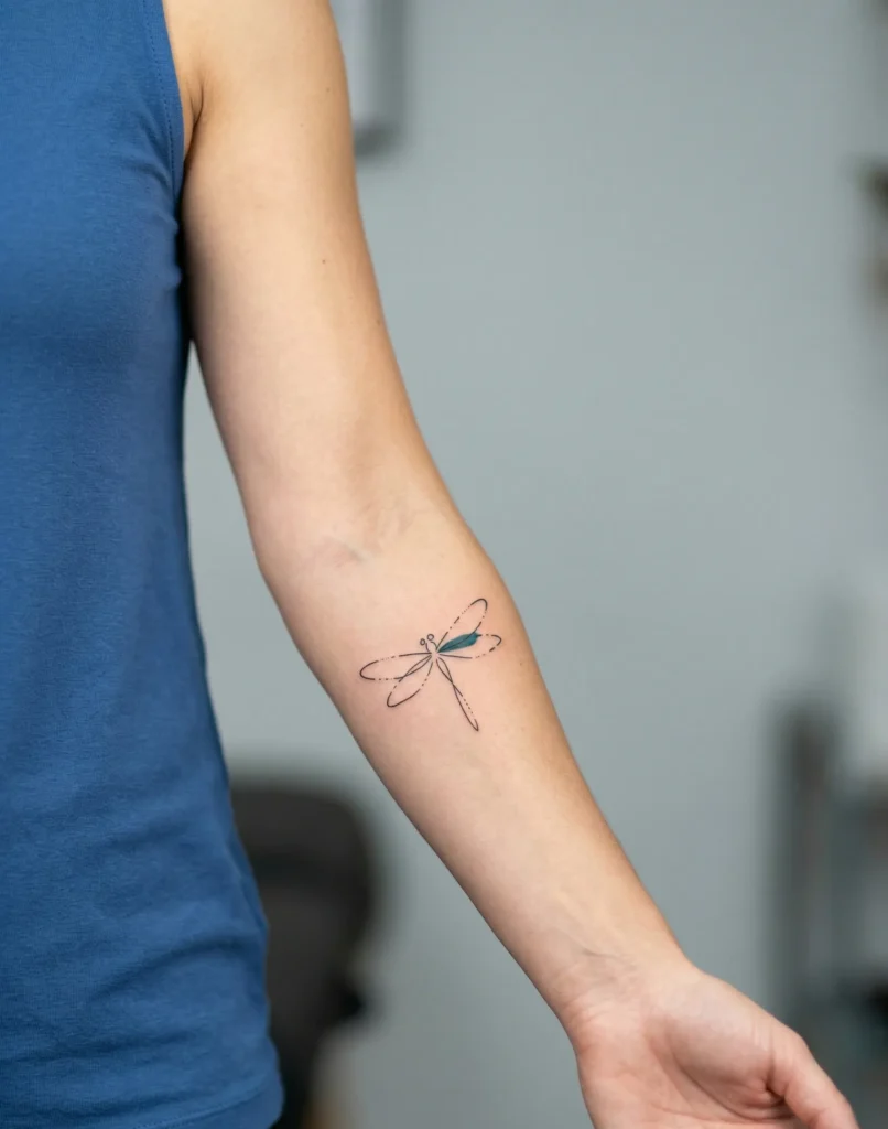 Minimal Abstract Dragonfly with Broken Lines