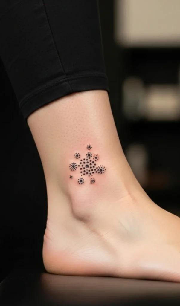 Minimal Dotwork Cluster on Ankle