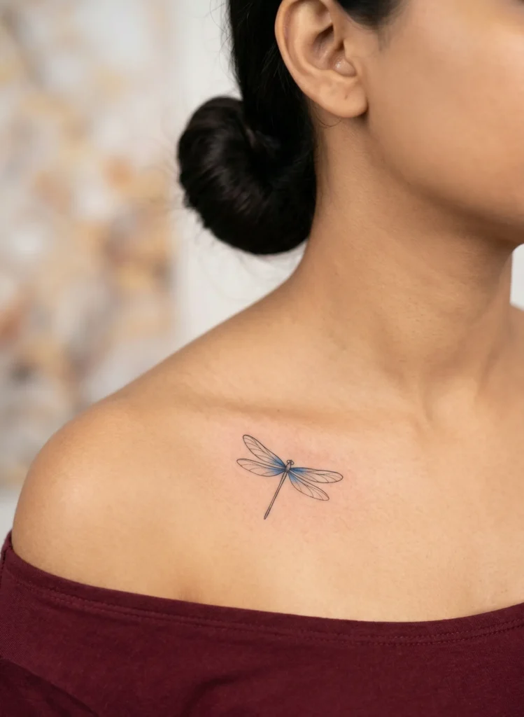 Minimal Dragonfly on Collarbone