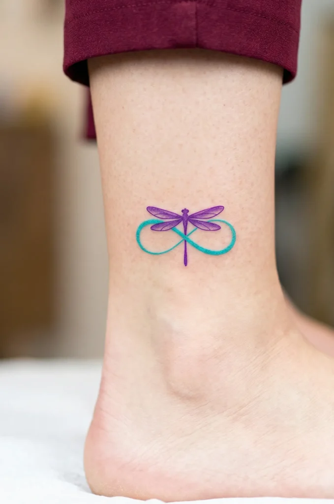 Minimal Dragonfly with Infinity Symbol