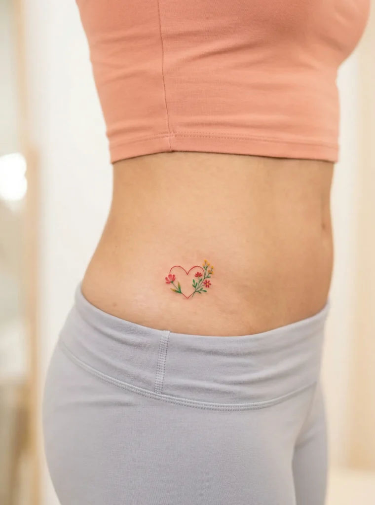 Minimal Heart Hidden Tattoo on Hip Side