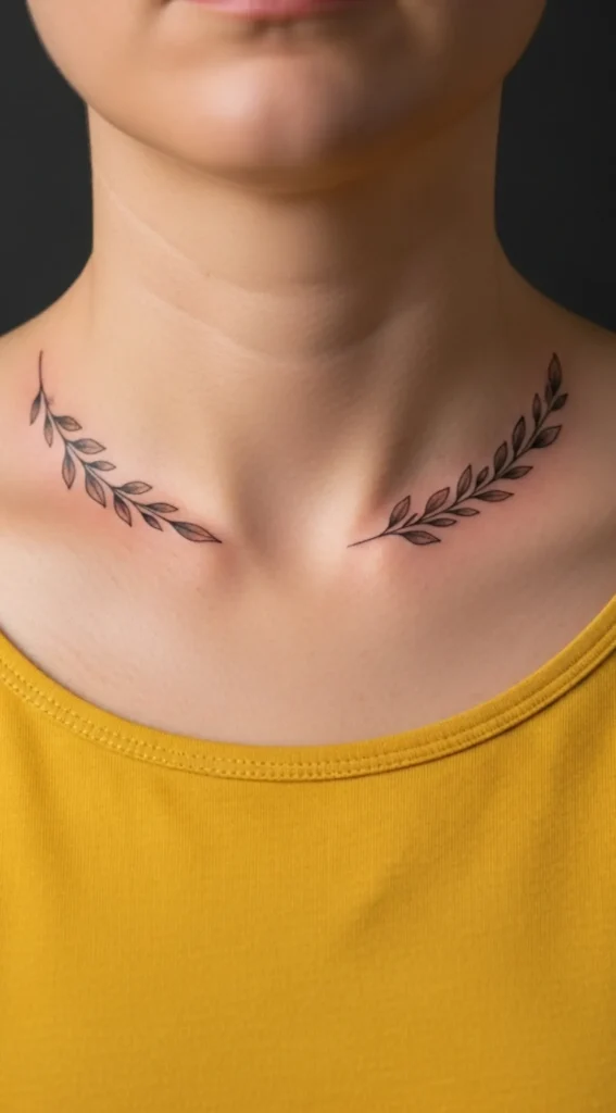 Minimal Leaf Branch Along Collarbone