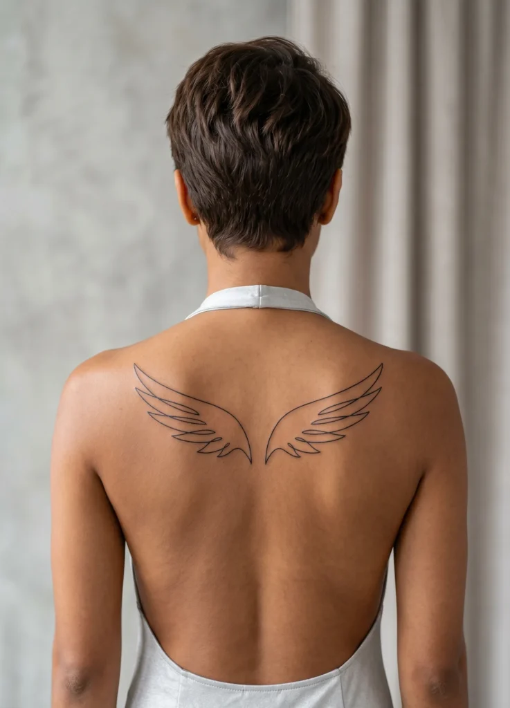 Minimal Line Back Wings Style