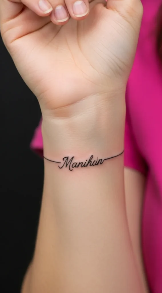 Minimal Name Hidden Tattoo on Under Wrist