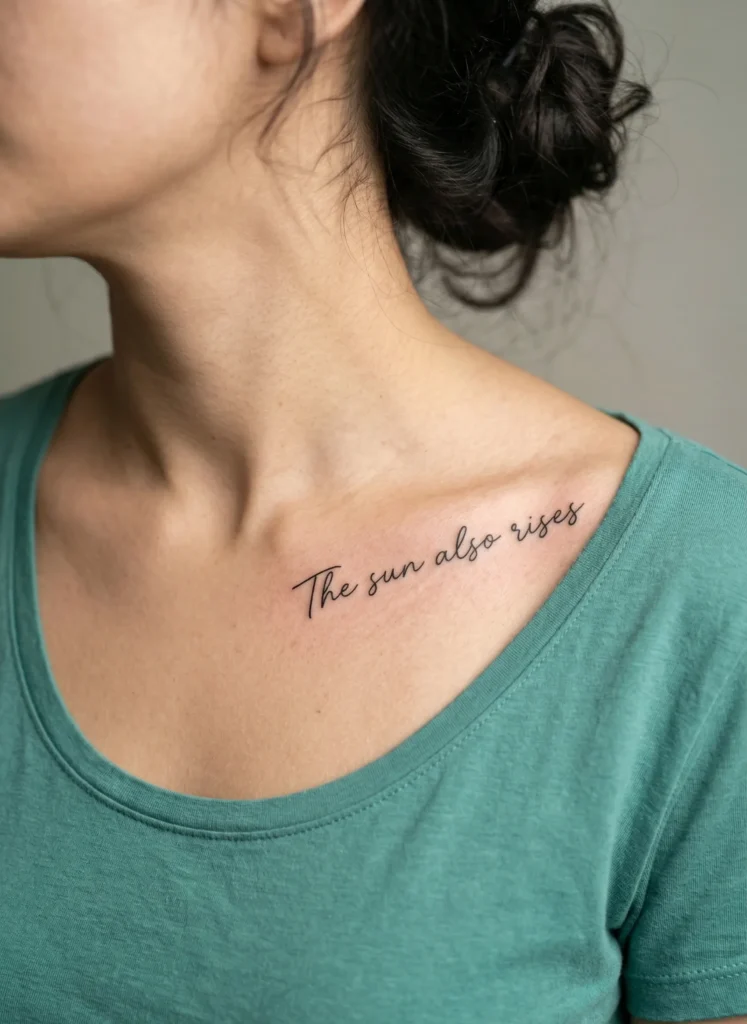Minimal Quote Along Collarbone