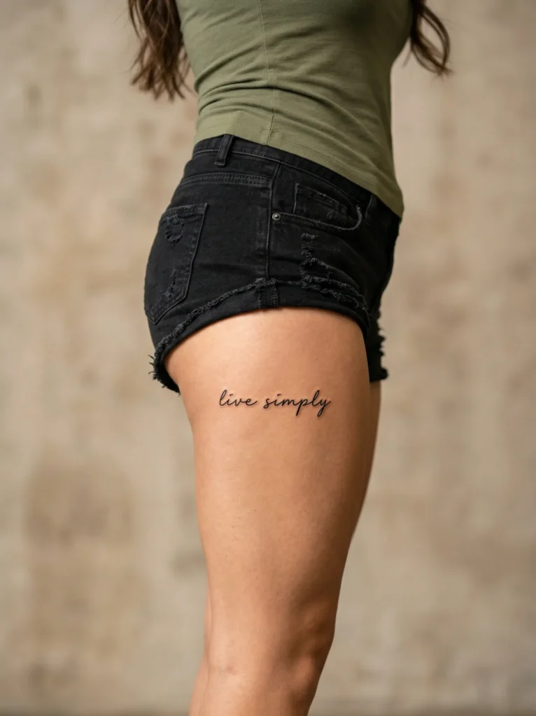 Minimal Quote Along Side Thigh