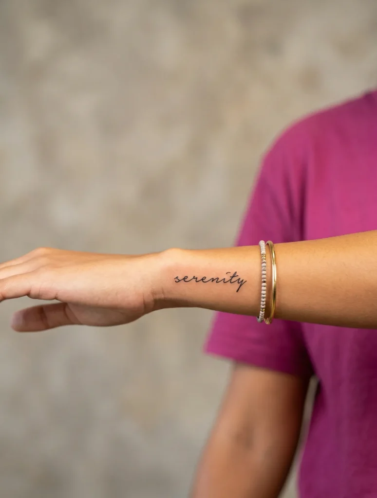 Minimal Quote on Wrist Side